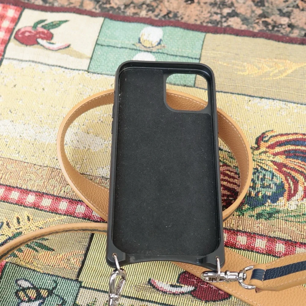 Bandolier Hailey Crossbody iPhone 13 Pro Max Case Pebbled Leather With Strap